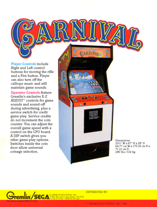Carnival (cocktail) Arcade Game Cover